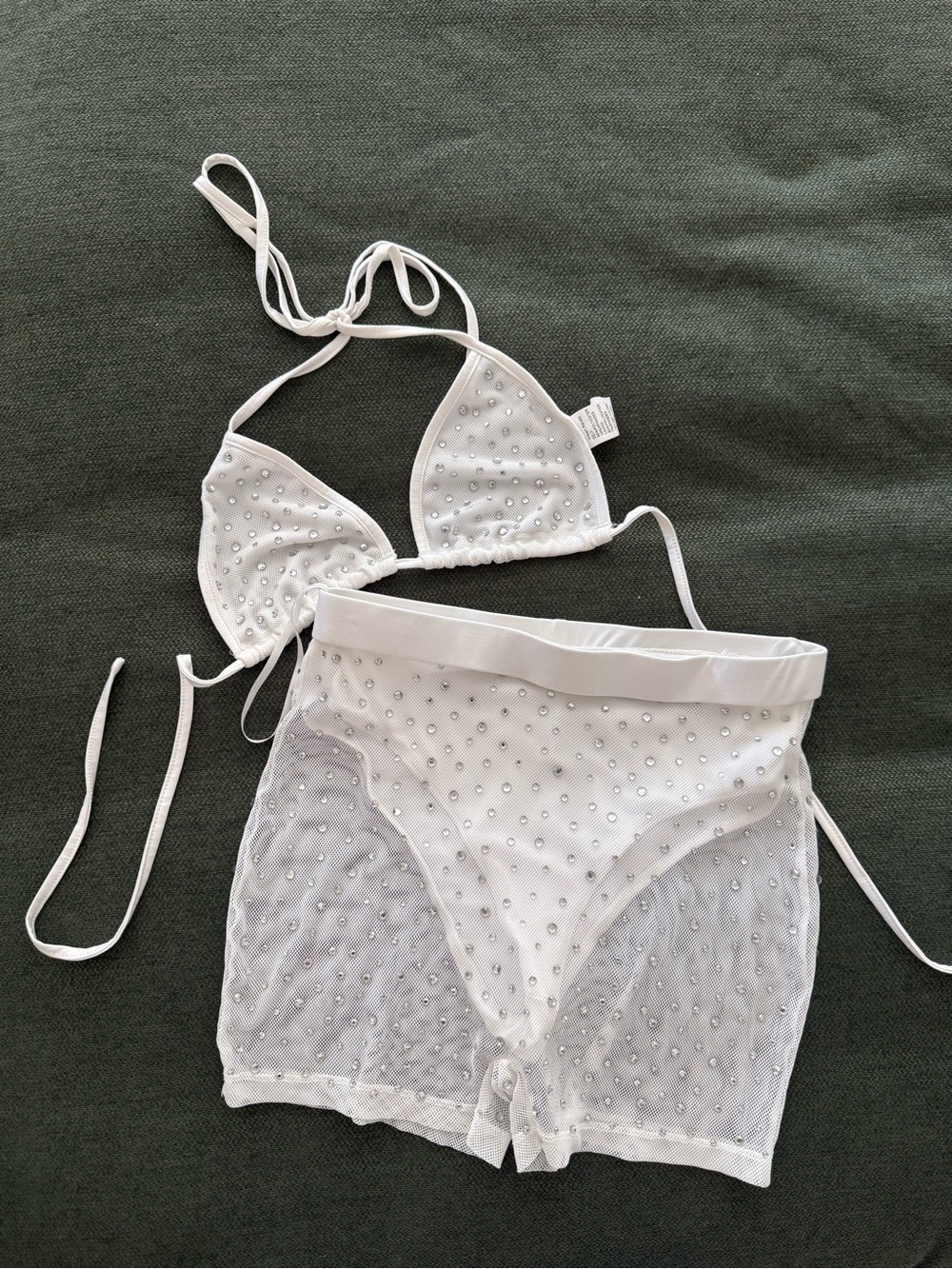 White Rhinestone set
